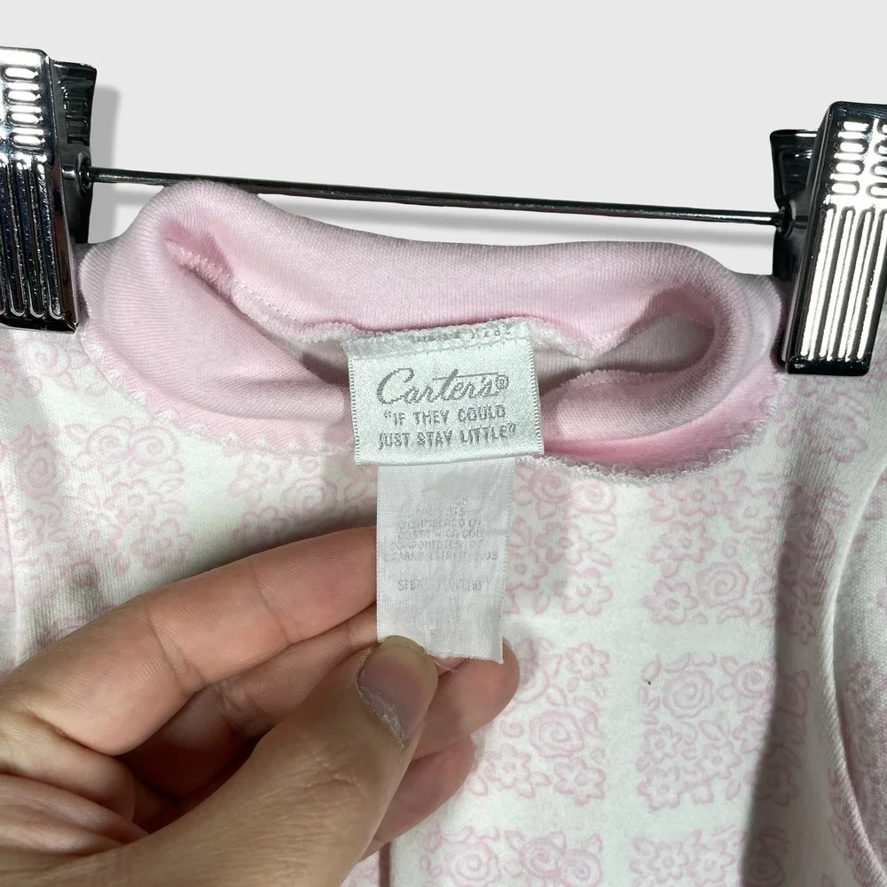 Vintage Carter's Footed Sleeper Baby 0-3M Pink Floral‎ Vintage Aesthetic Cute